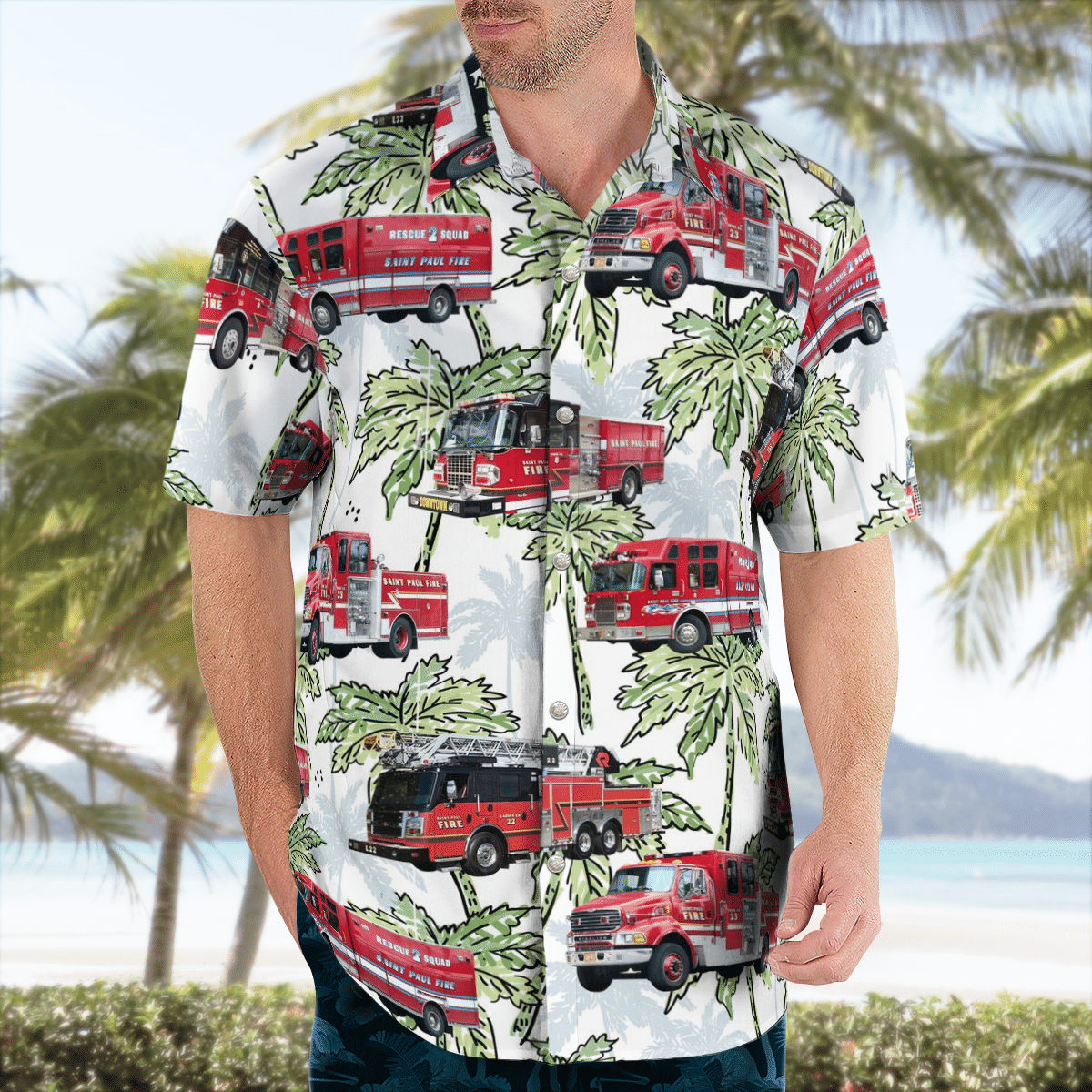 There are several styles of beach and Hawaiian shorts and tops to choose from 193