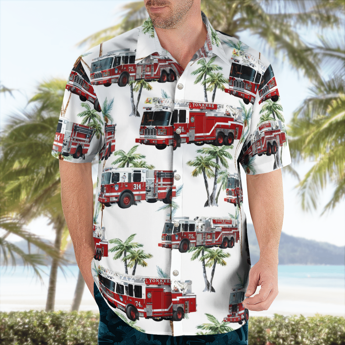 There are several styles of beach and Hawaiian shorts and tops to choose from 194
