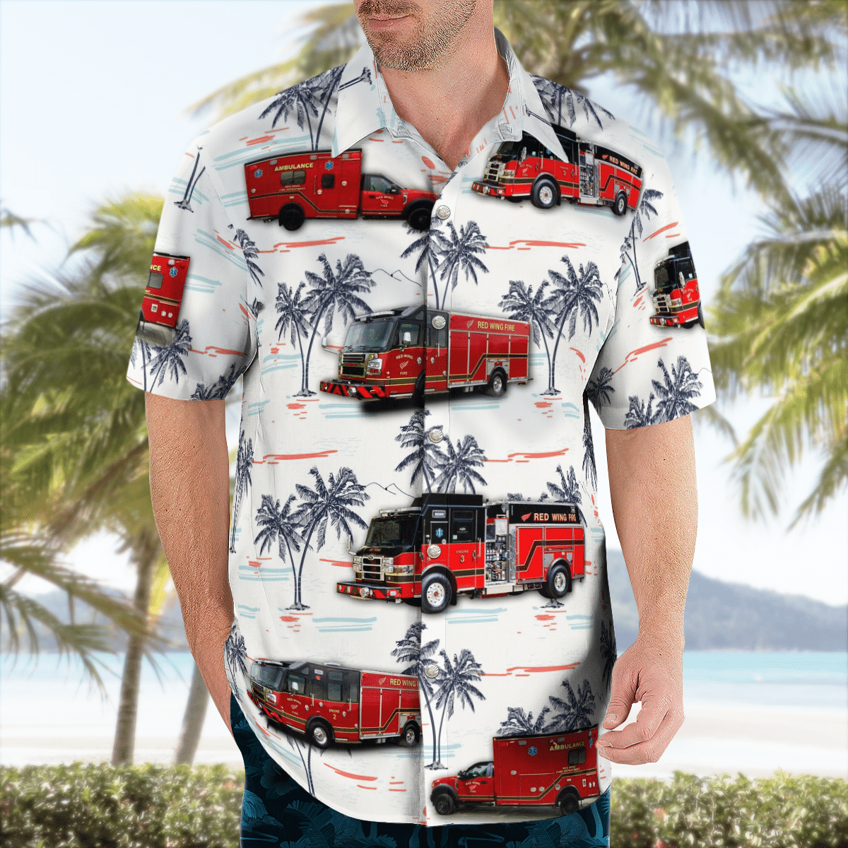 There are several styles of beach and Hawaiian shorts and tops to choose from 196