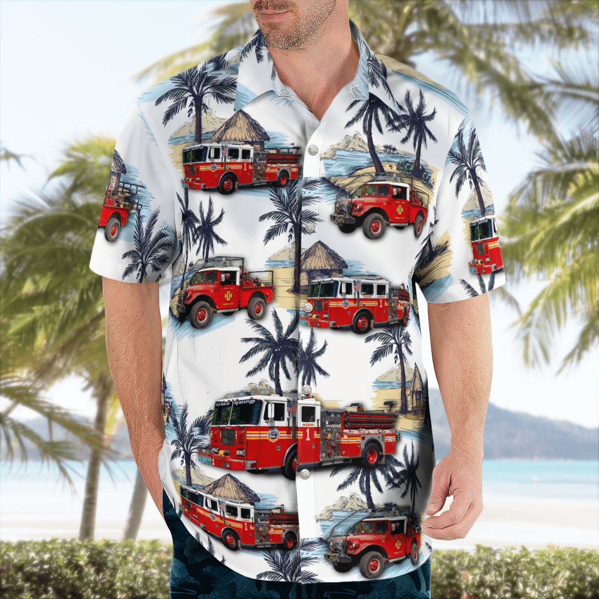 There are several styles of beach and Hawaiian shorts and tops to choose from 203