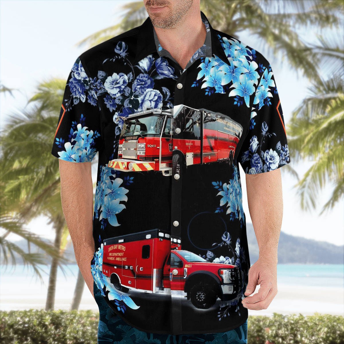 There are several styles of beach and Hawaiian shorts and tops to choose from 246