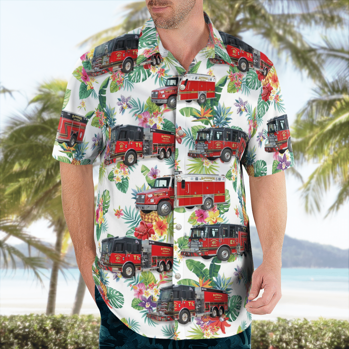 There are several styles of beach and Hawaiian shorts and tops to choose from 250