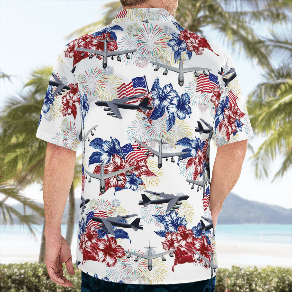 NEW Air Force Boeing B-52 Stratofortress 4th Of July Hawaii Shirt2