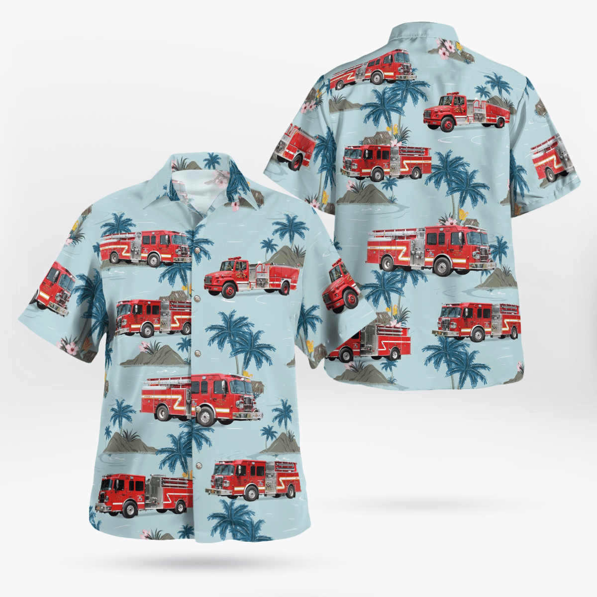 HOT Huddleston Fire Department Hawaiian Shirt1