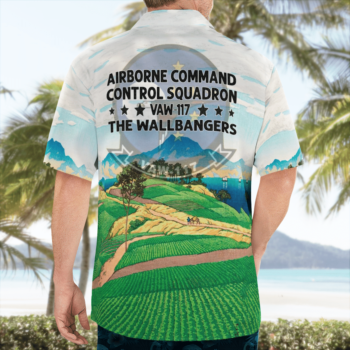 BEST US Navy Airborne Command & Control Squadron 117 VAW-117 The Wallbangers E-2D Hawkeye 3D Aloha Shirt1