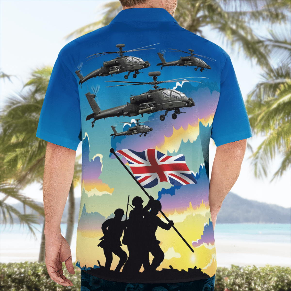 BEST British Army AgustaWestland Apache AH1 Armed Force Days 3D Aloha Shirt1