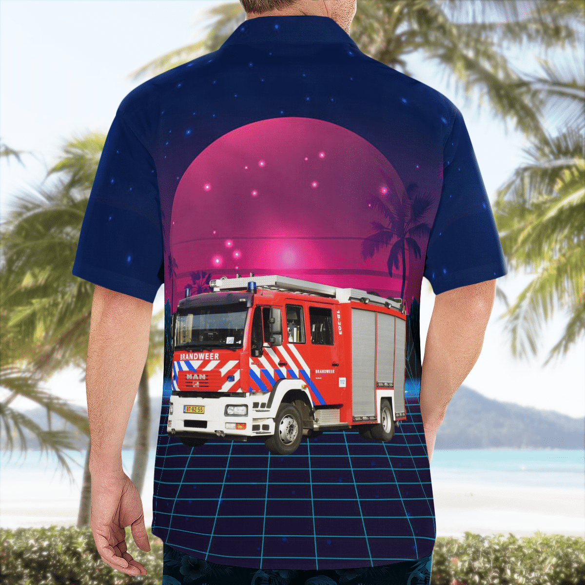 BEST Dordrecht, Netherlands, Brandweer Zuid-Holland Zuid 3D Aloha Shirt1