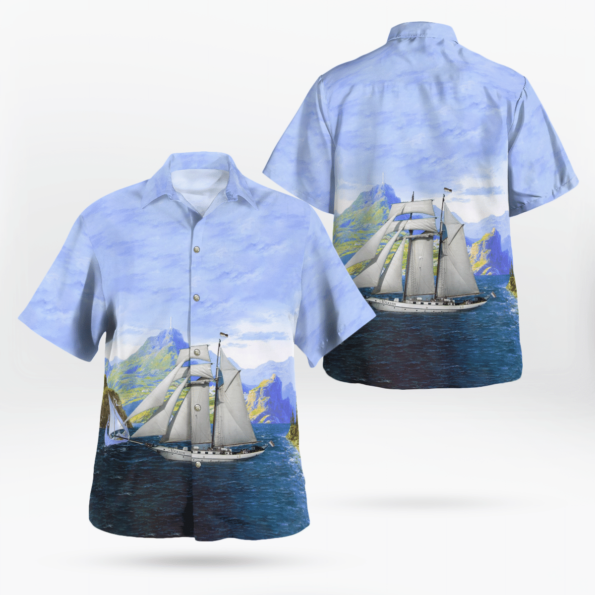 BEST J.R. Tolkien schooner 3D Aloha Shirt2