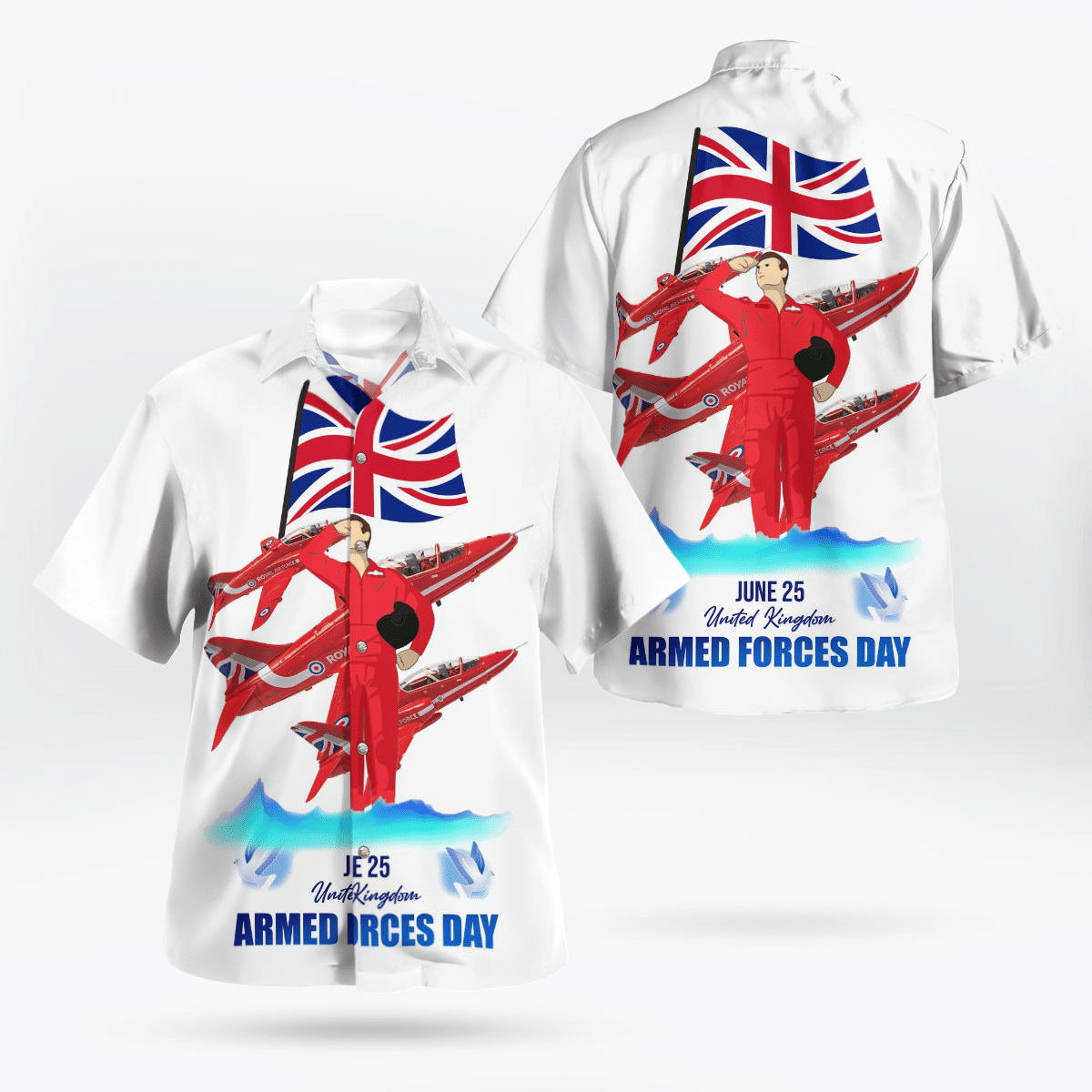 BEST RAF Red Arrows Aircraft Armed Force Days 3D Aloha Shirt2