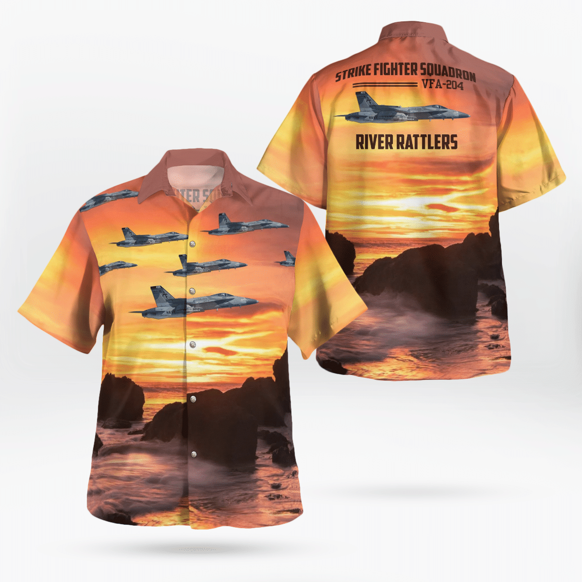 BEST US Navy Strike Fighter Squadron 204 VFA-204 River Rattlers F-A-18C-D Hornet 3D Aloha Shirt2