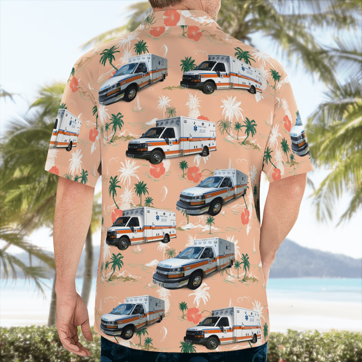 BEST Stokes County EMS 3D Aloha Shirt1