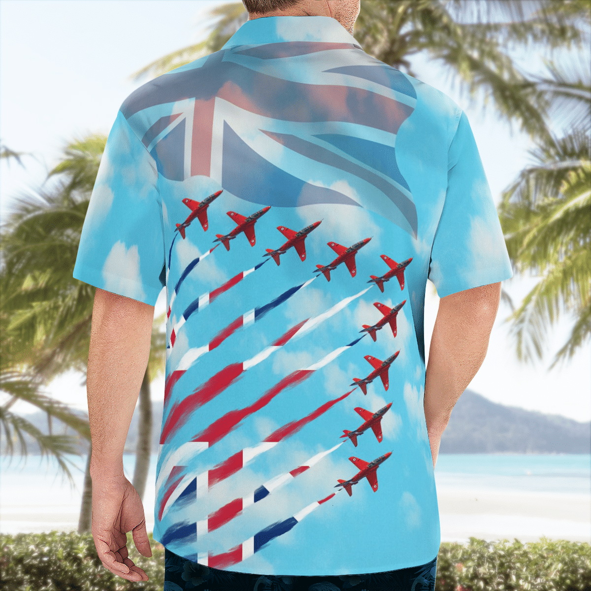 BEST RAF Red Arrows Aircraft Armed Force Days Blue 3D Aloha Shirt1