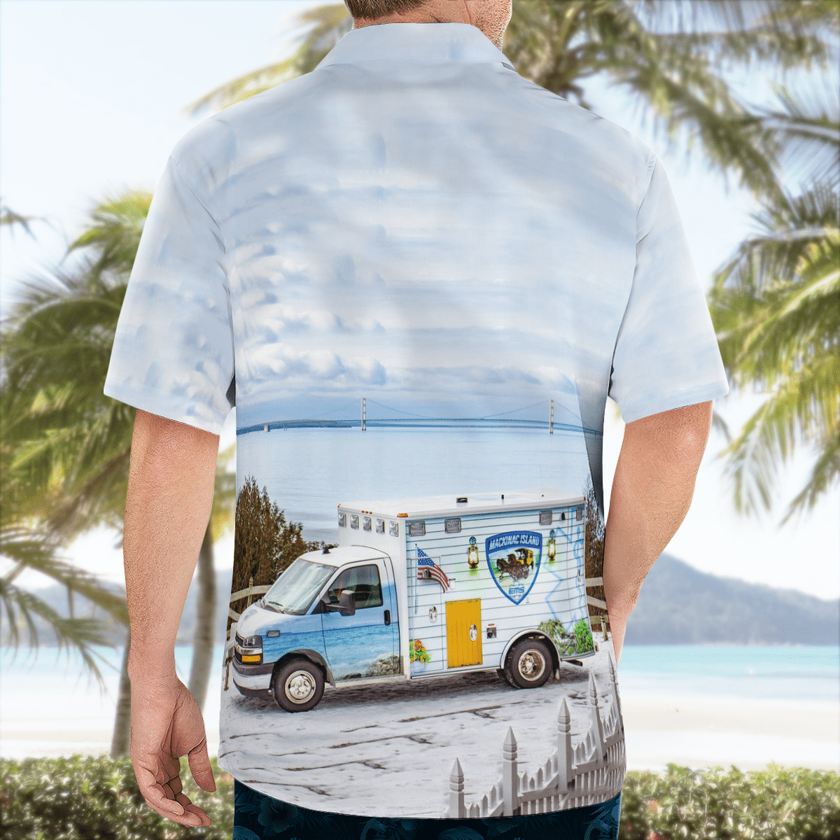 BEST Mackinac Island, Michigan, Mackinac Island EMS 3D Aloha Shirt1