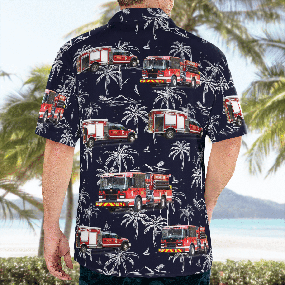 BEST Vincennes Township Fire Department 3D Aloha Shirt1