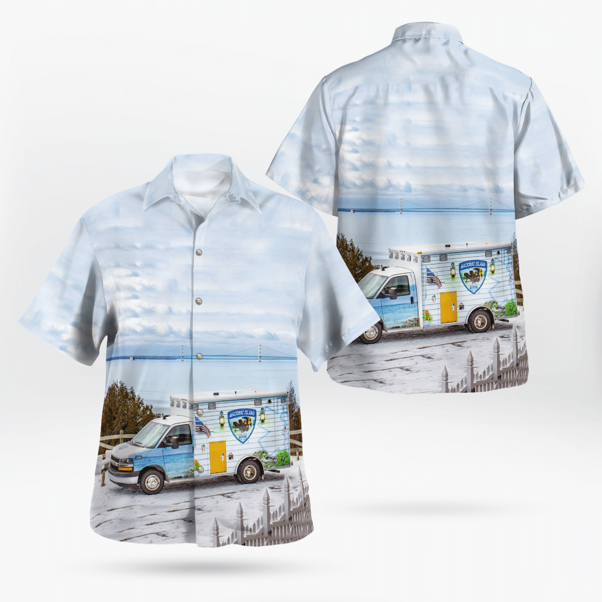 BEST Mackinac Island, Michigan, Mackinac Island EMS 3D Aloha Shirt2
