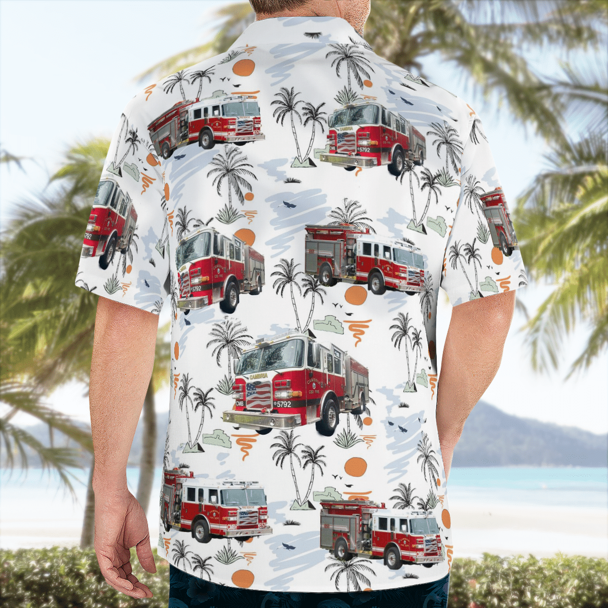 BEST Cambria Fire Department, California 3D Aloha Shirt1