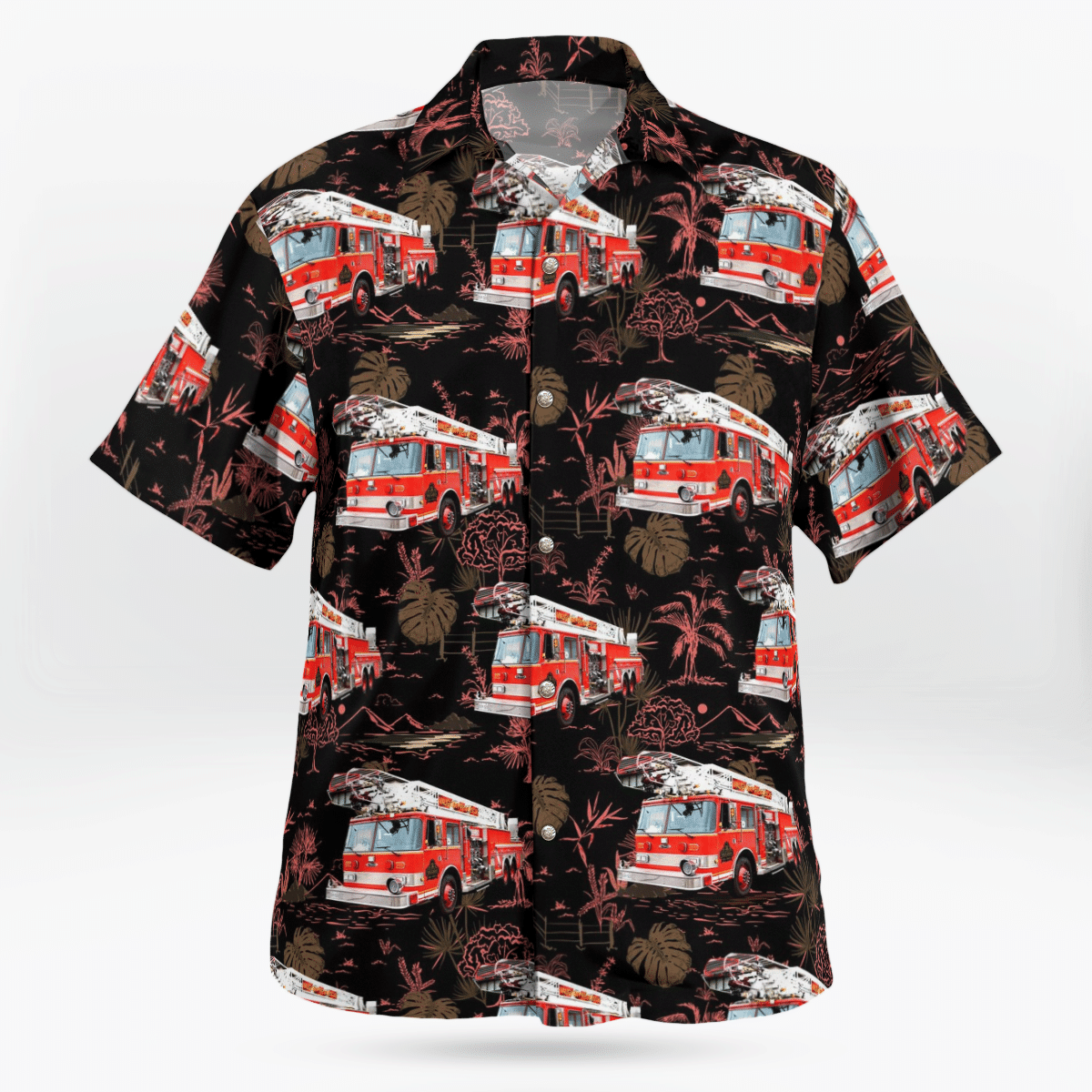 BEST Vaughan Fire and Rescue Services VFRS, Ontario Ladder Truck 3D Aloha Shirt1
