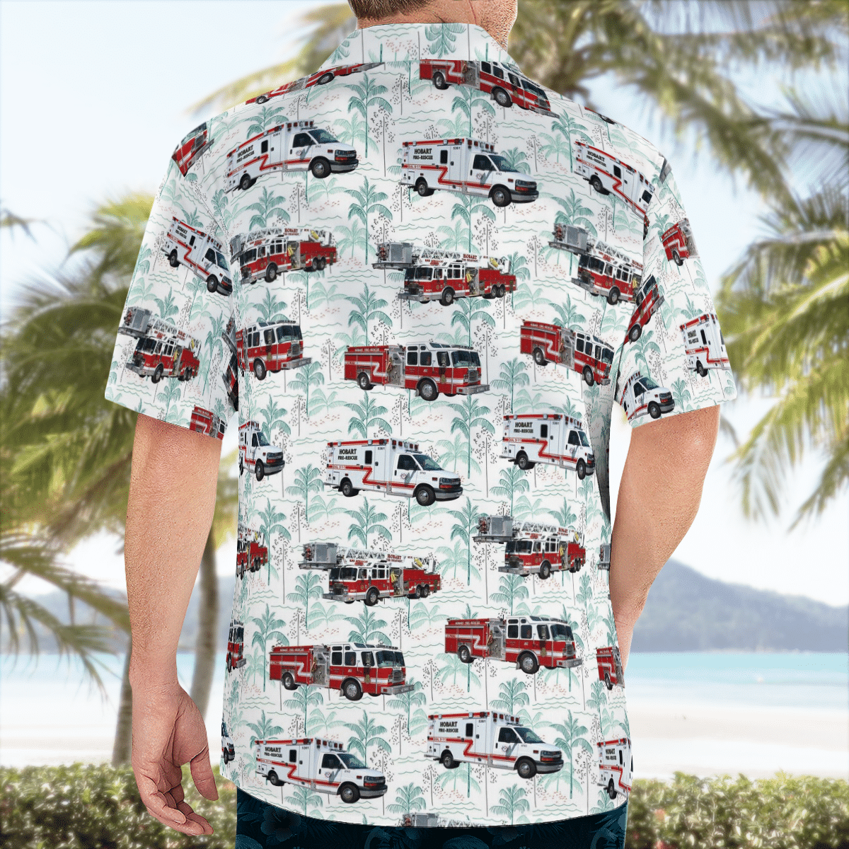 BEST Hobart, Lake County, Indiana, Hobart Fire Department 3D Aloha Shirt1