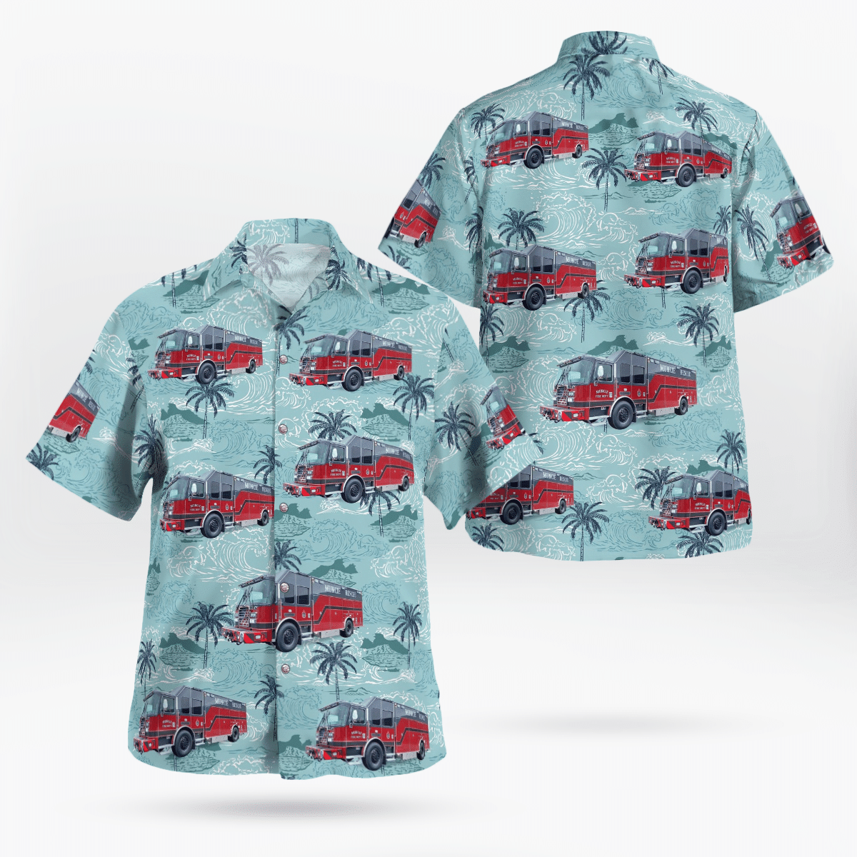 NEW City of Muncie Fire Dept 3D Hawaiian Shirt1