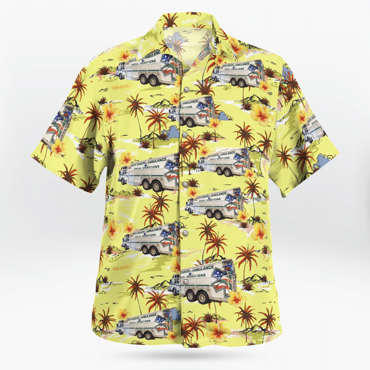 NEW Brookhaven New York South Country Ambulance Specail Operations 3D Hawaiian Shirt2