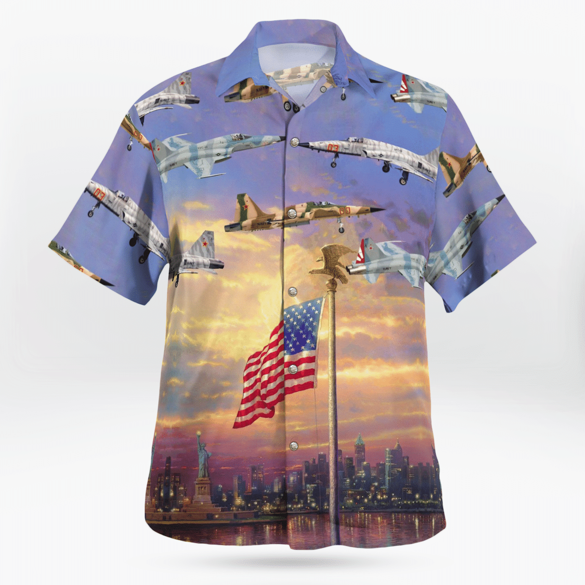 HOT US Navy Northrop F-5N Tiger Independence Day The Statue of Liberty Hawaii Shirt 2