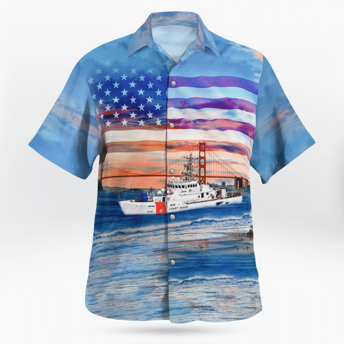 HOT US Coast Guard USCGC Raymond Evans WPC-1110 Independence Day Golden Gate Bridge Hawaii Shirt 2