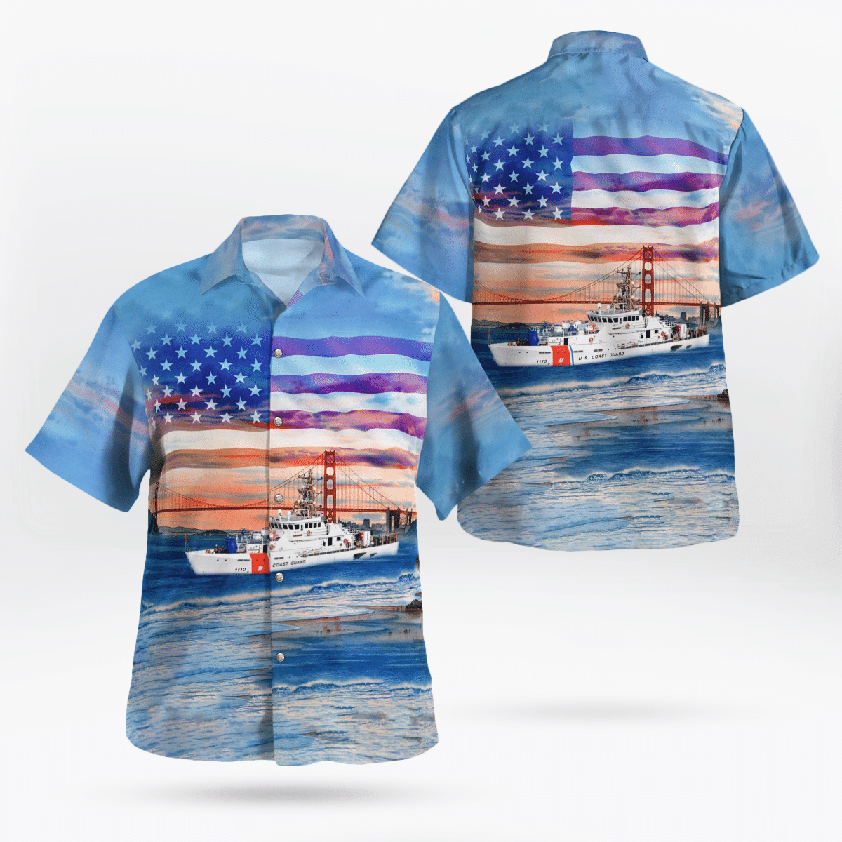 HOT US Coast Guard USCGC Raymond Evans WPC-1110 Independence Day Golden Gate Bridge Hawaii Shirt 1