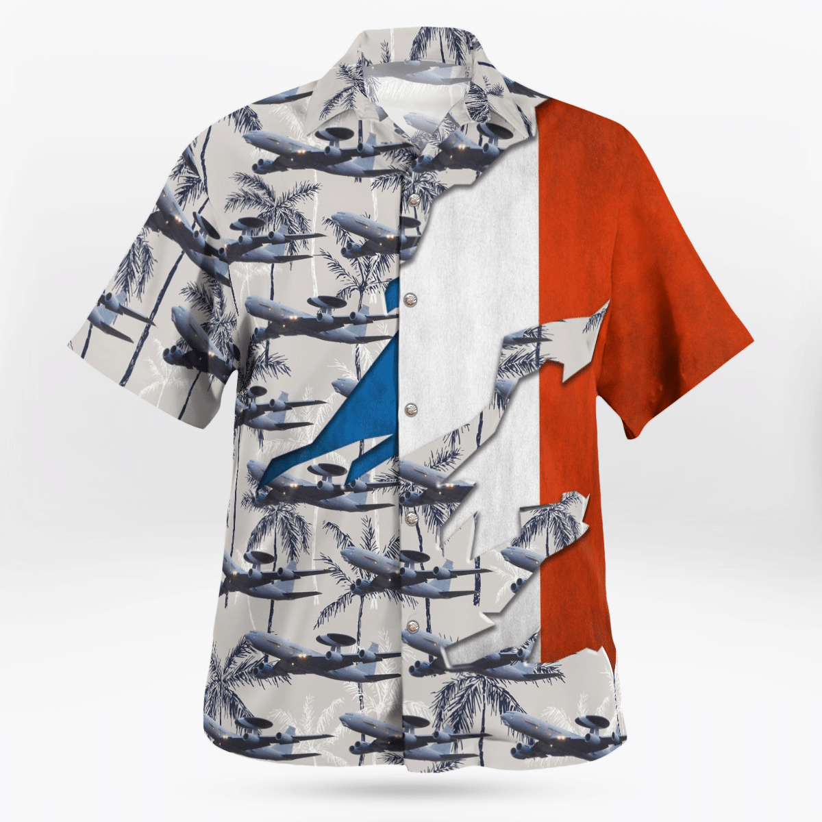COOL French Air and Space Force E 3F Sentry 3D Hawaii Shirt2