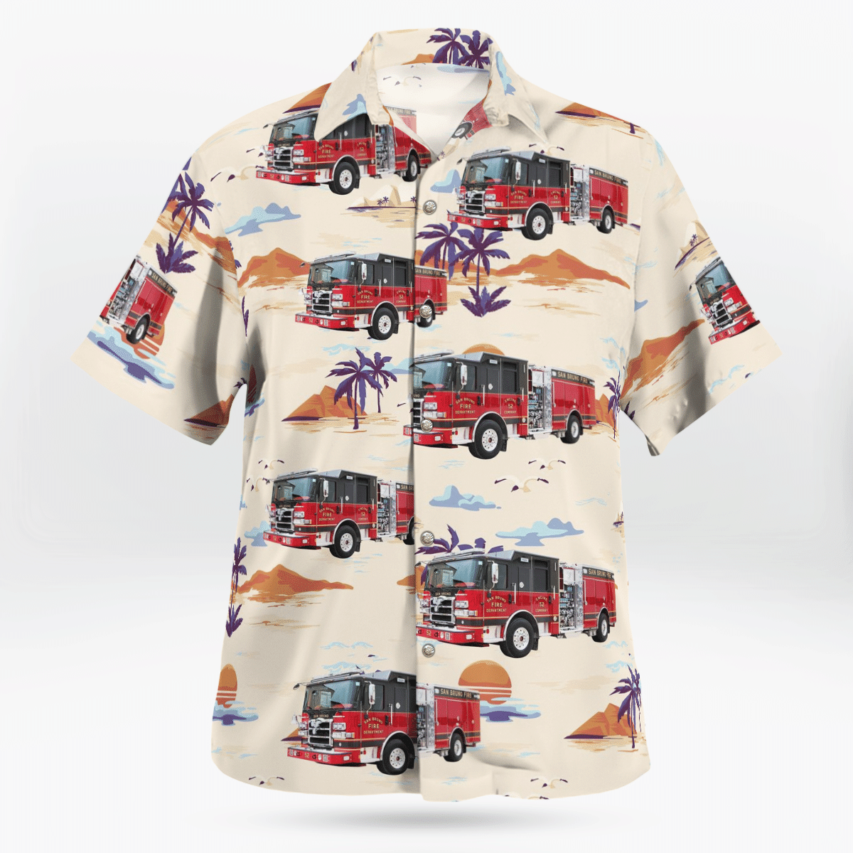 COOL San Bruno California San Bruno Fire Department 3D Hawaii Shirt2