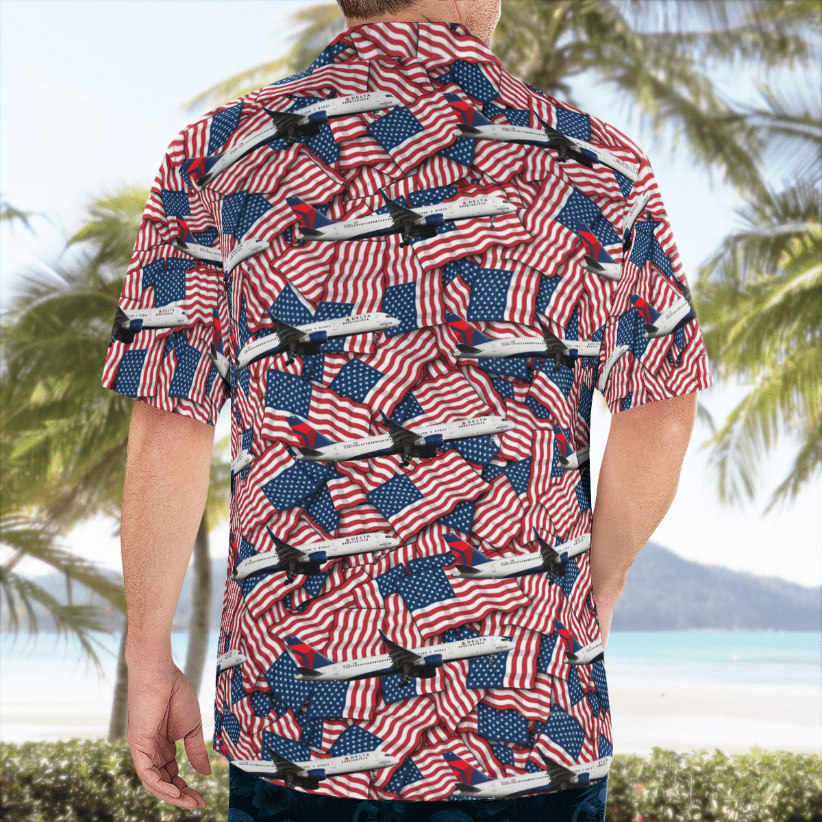 HOT US Airlines 2 Boeing 757-232 4th of July Hawaiian Shirt2