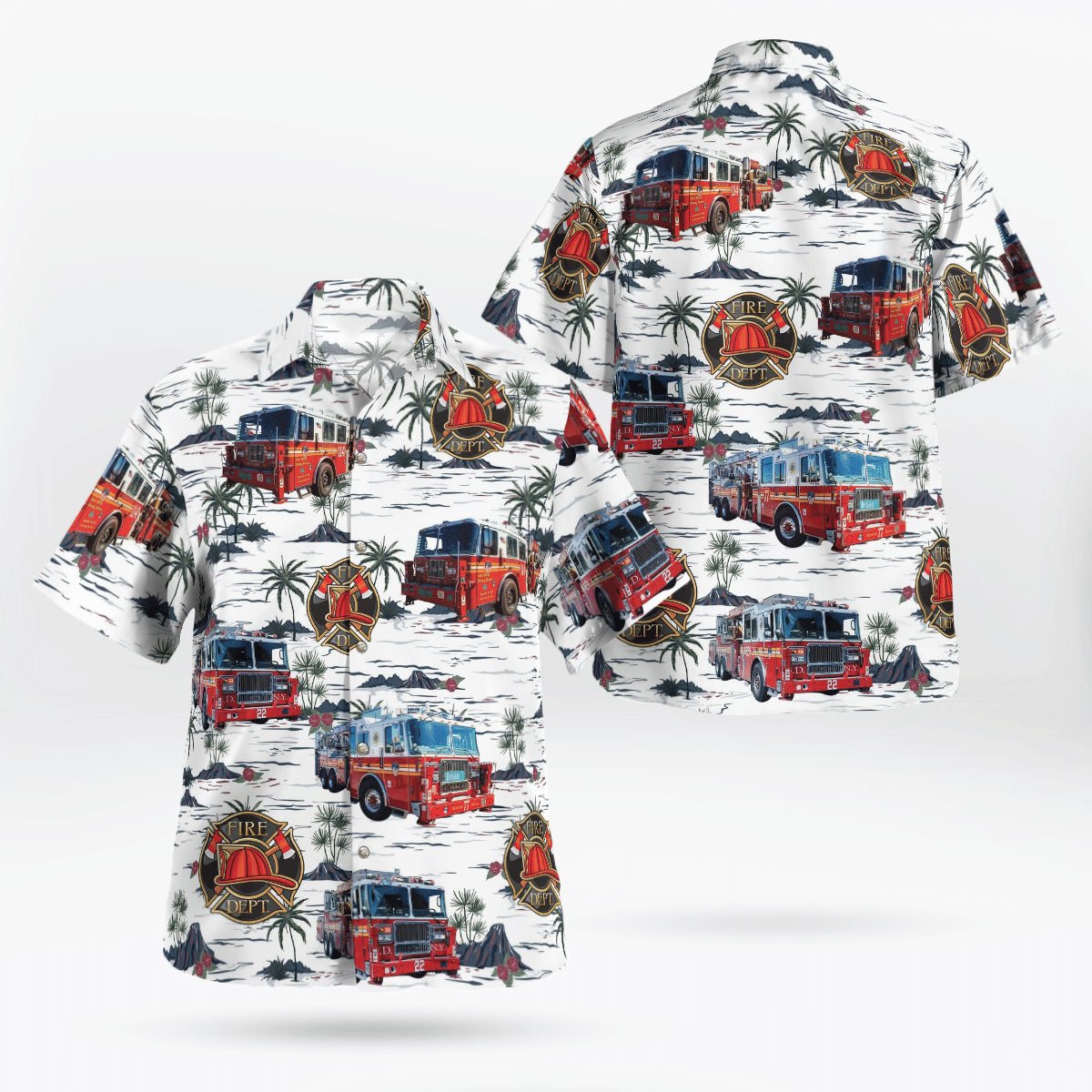 HOT Fire Truck Hawaiian Shirt1