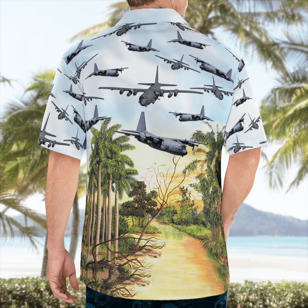 HOT Air Force Lockheed AC-130 Hawaiian Shirt2