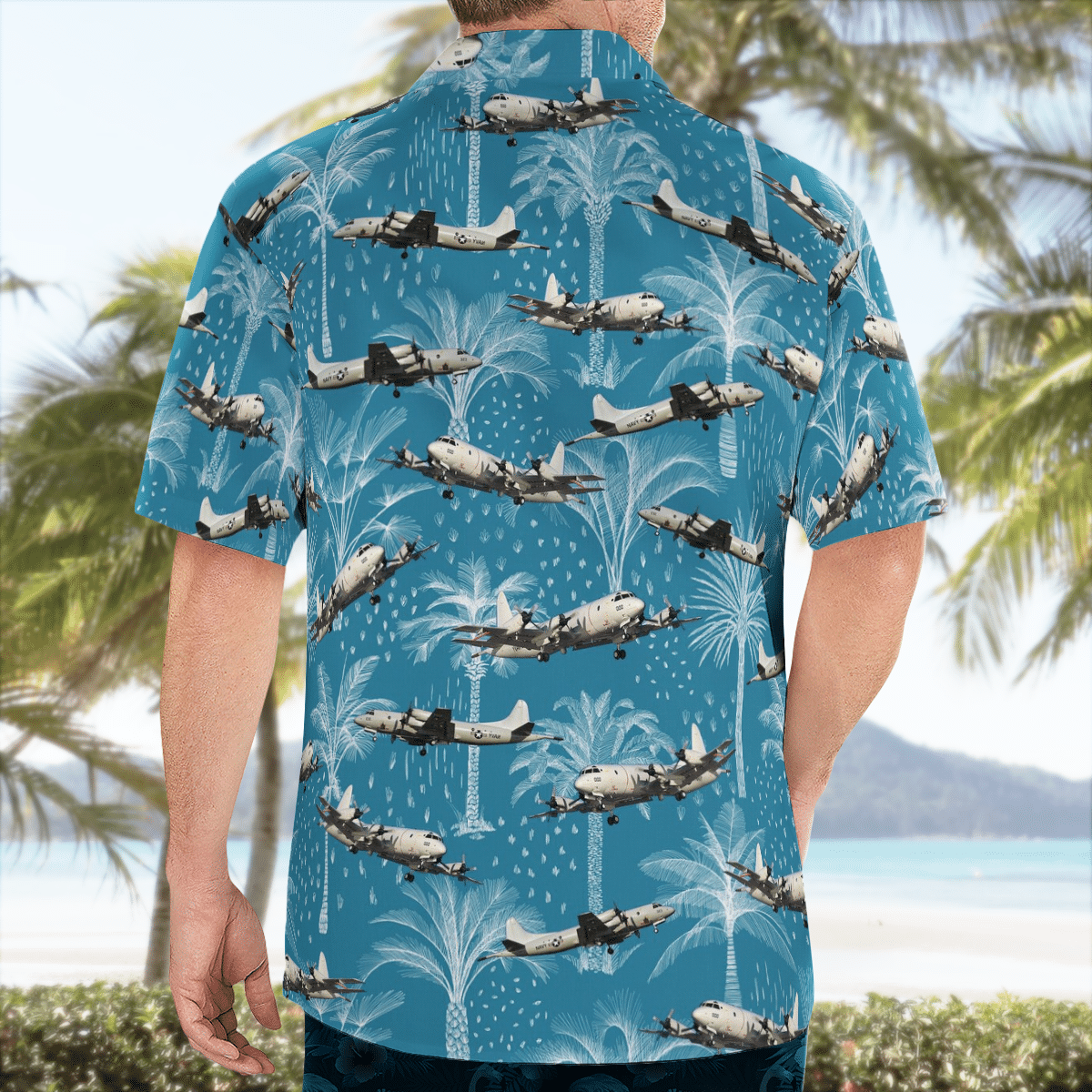 HOT Navy Lockheed P-3 Orion blue Hawaiian Shirt2
