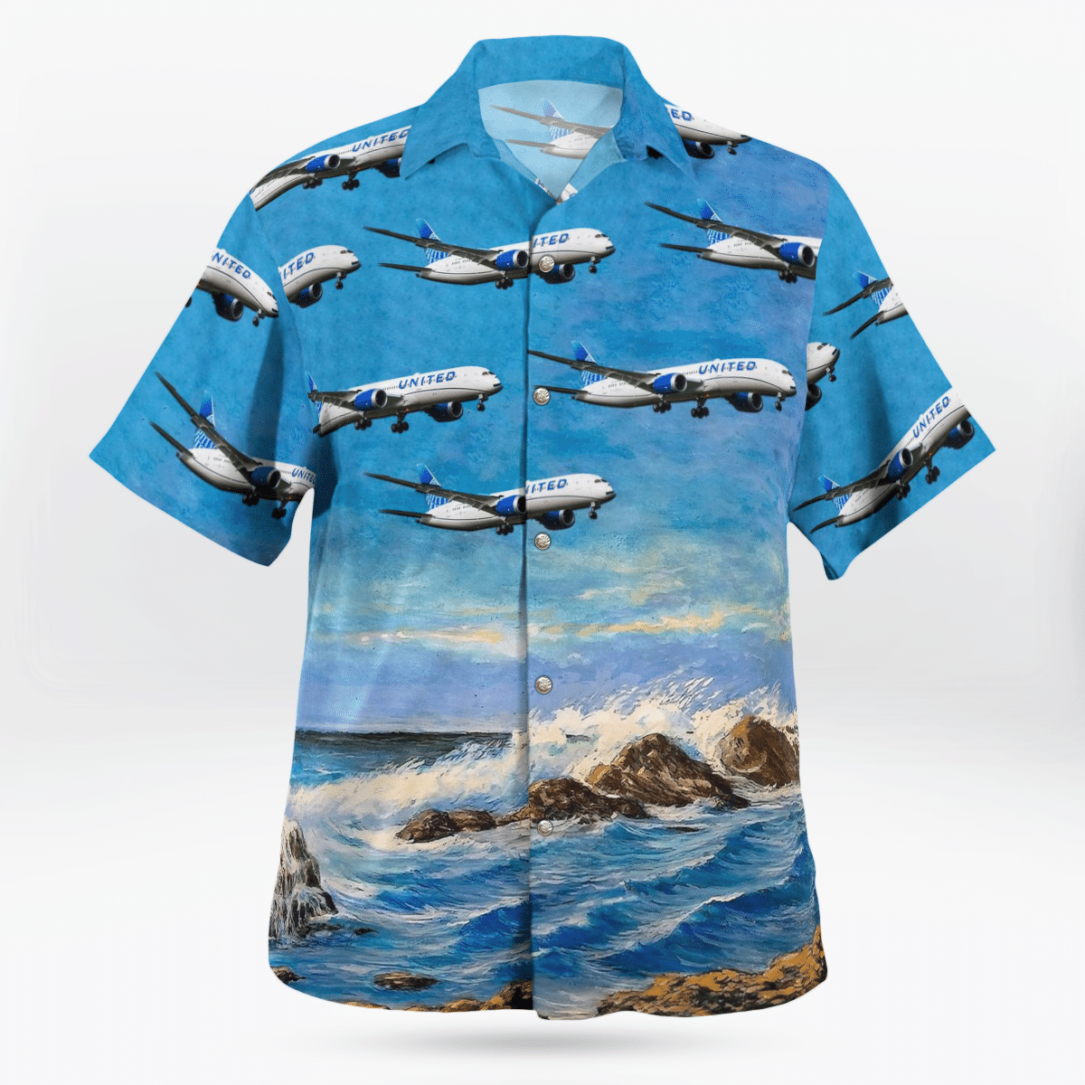 HOT United Airlines Boeing 787-9 Dreamliner Tropical Shirt2