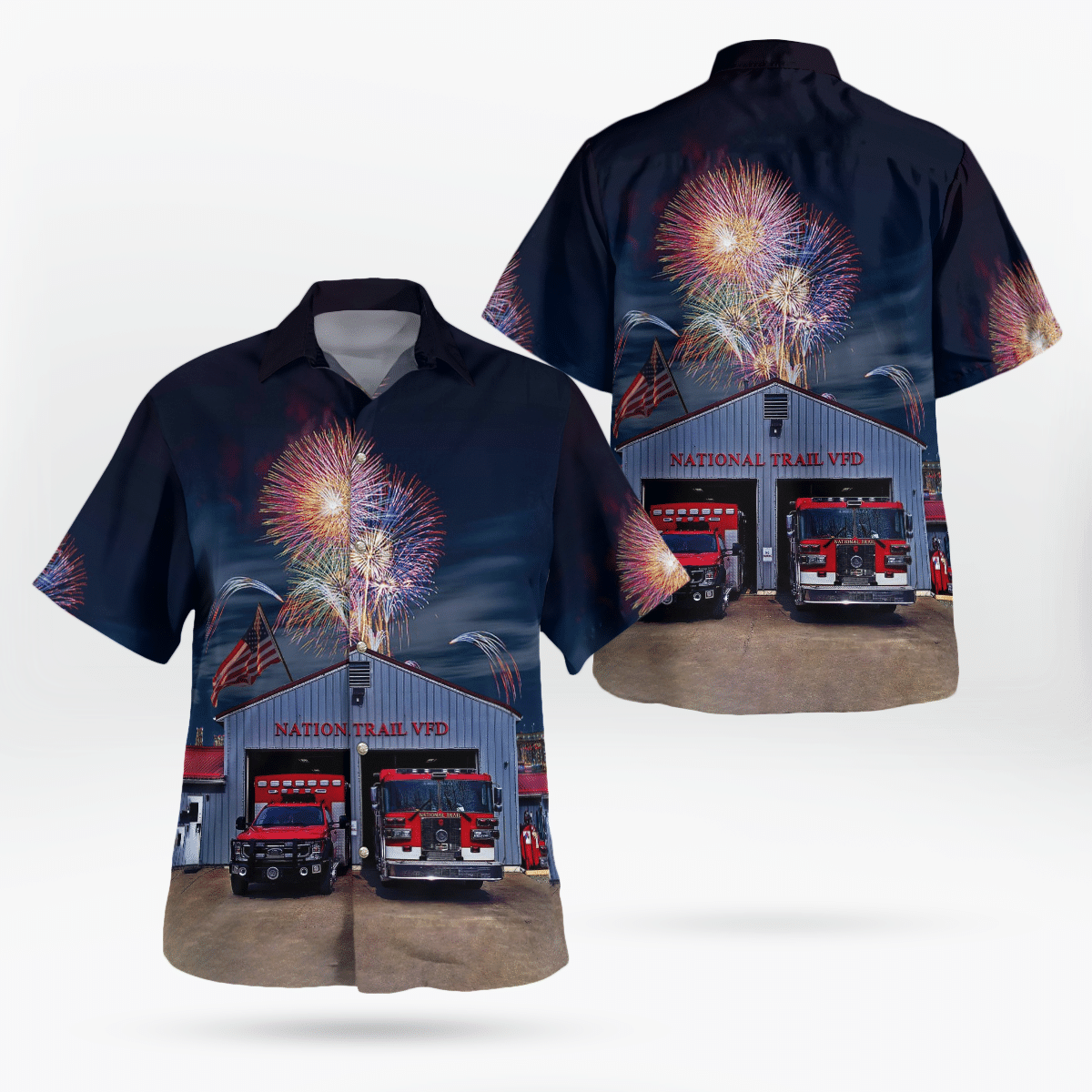HOT Gratiot, Ohio, National Trail Fire Department 4th of July Tropical Shirt1