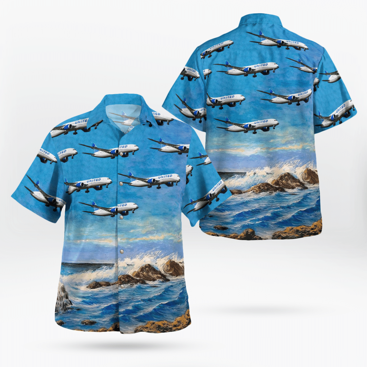 HOT United Airlines Boeing 787-9 Dreamliner Tropical Shirt1