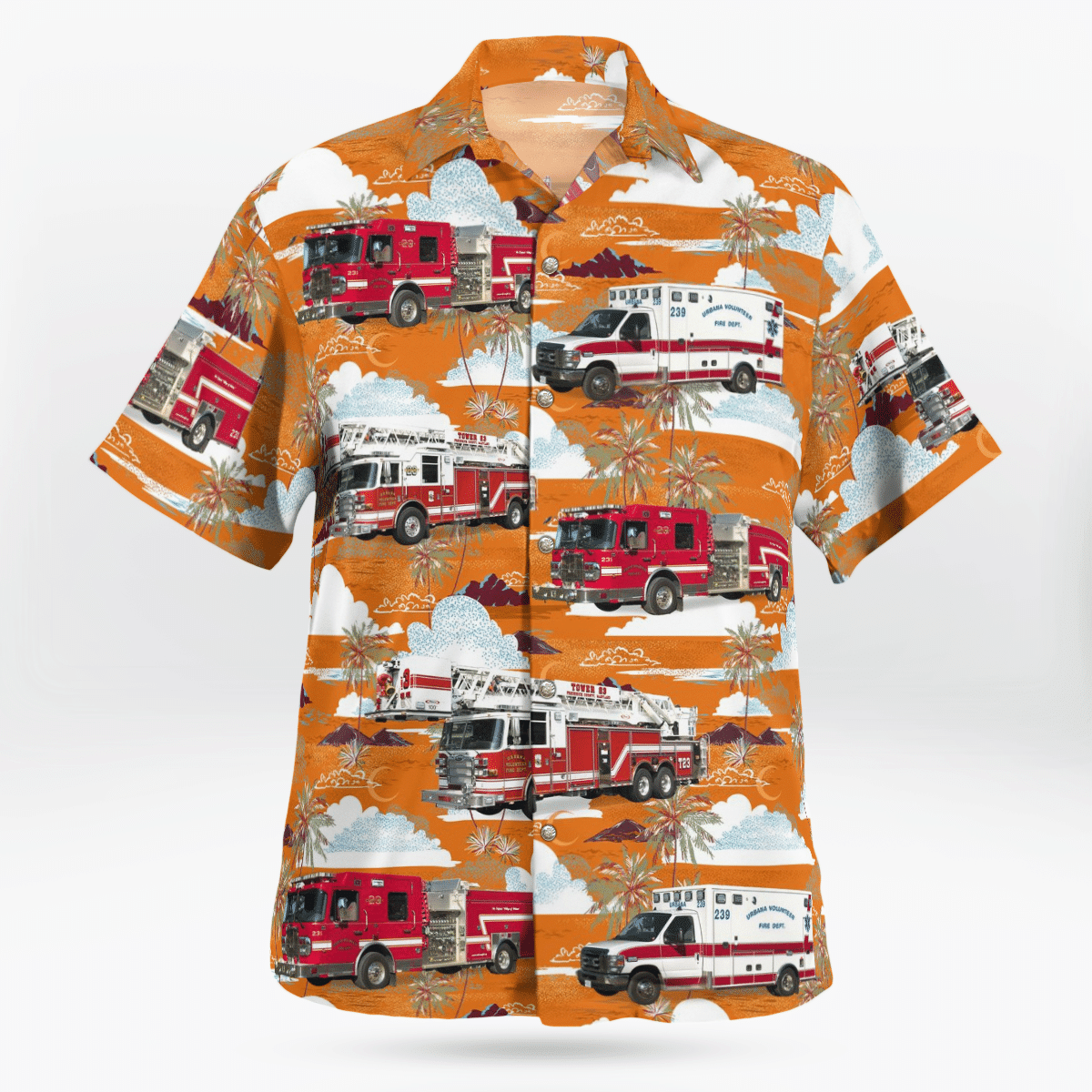 BEST Frederick Maryland Urbana Volunteer Fire & Rescue Company 23 Hawaiian Shirt2