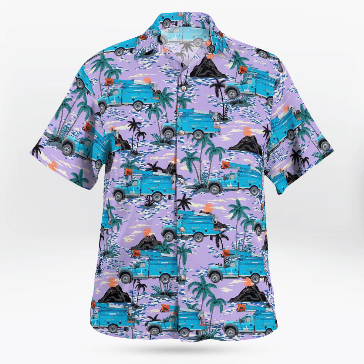BEST Pacific Gas and Electric Company Truck 3D Aloha Shirt2