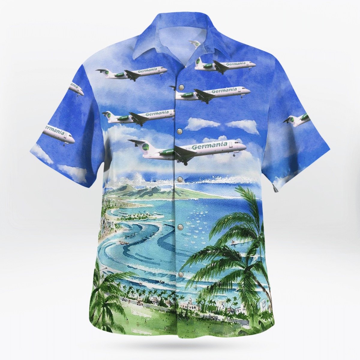 HOT Germania airline Fokker 100 Tropical Shirt1