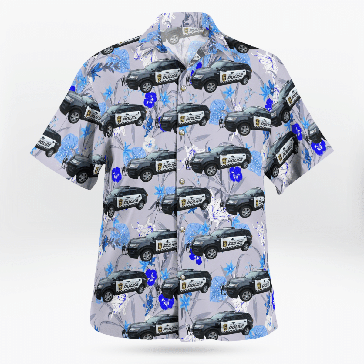 HOT Milwaukee, Wisconsin, Wisconsin State Capitol Police Tropical Shirt1