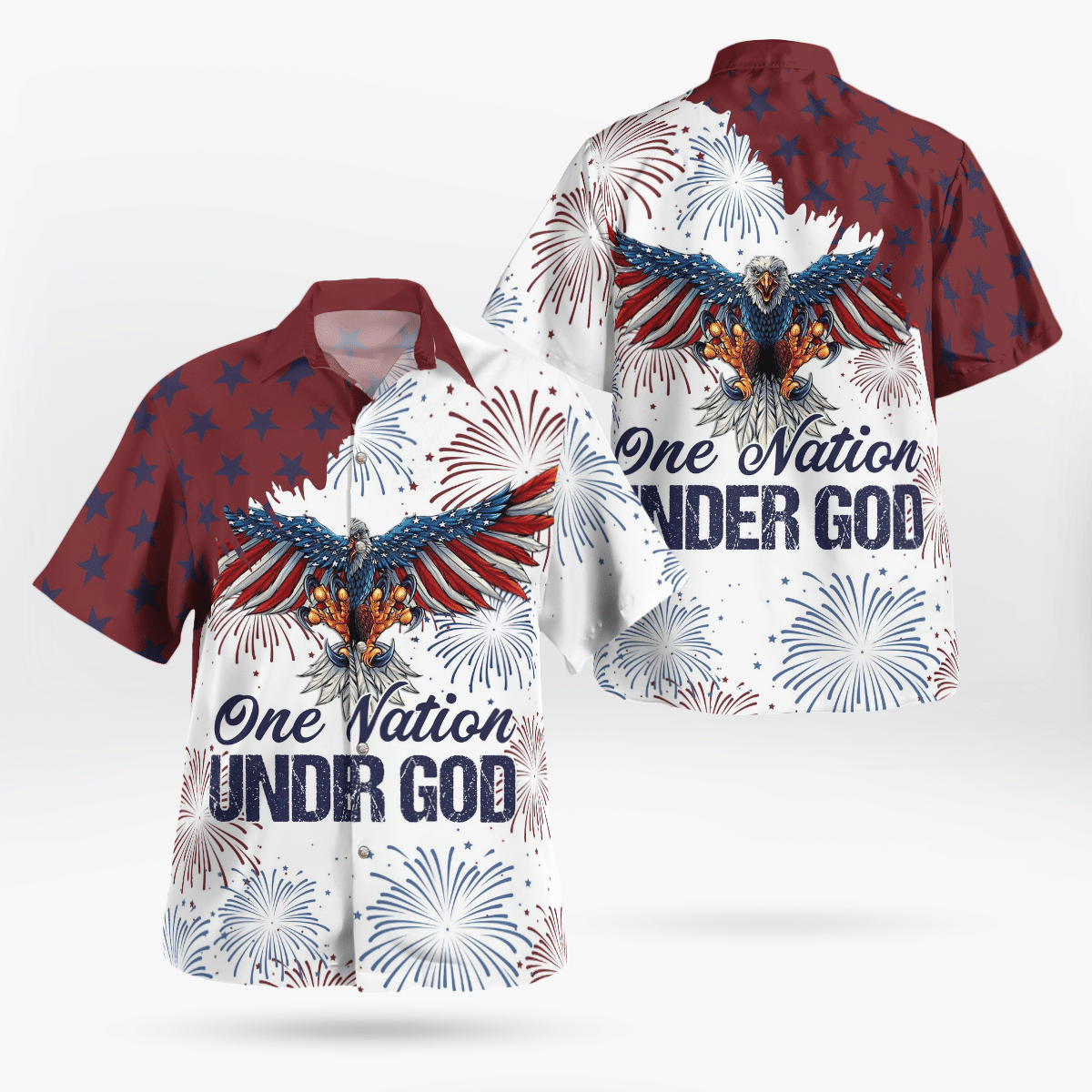 HOT Independence Day Eagles One Nation Under God Tropical Shirt2