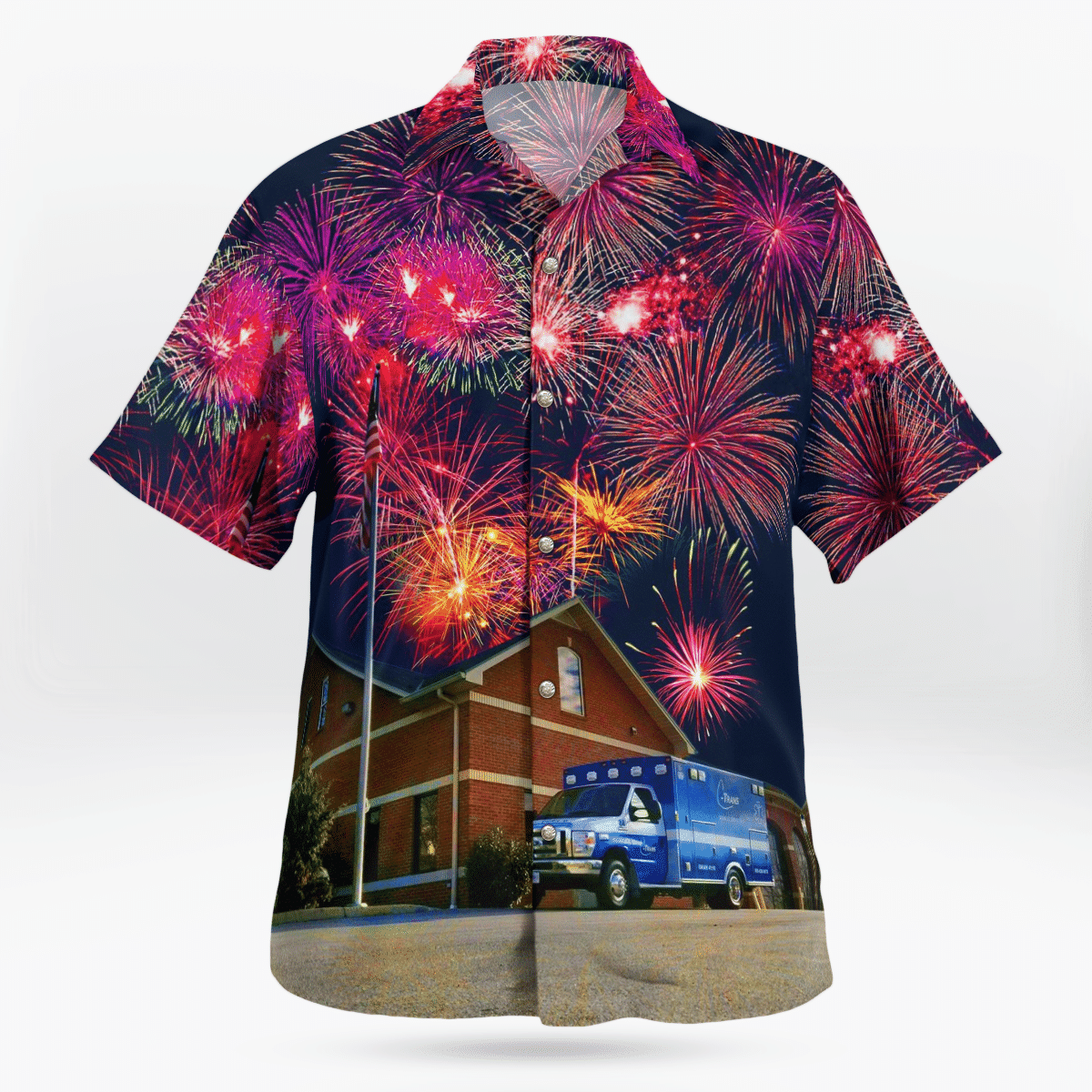 HOT Town of Abingdon, Virginia, C-Trans Medical Services, 4th of July Tropical Shirt1