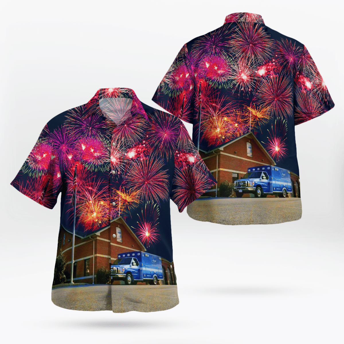 HOT Town of Abingdon, Virginia, C-Trans Medical Services, 4th of July Tropical Shirt2