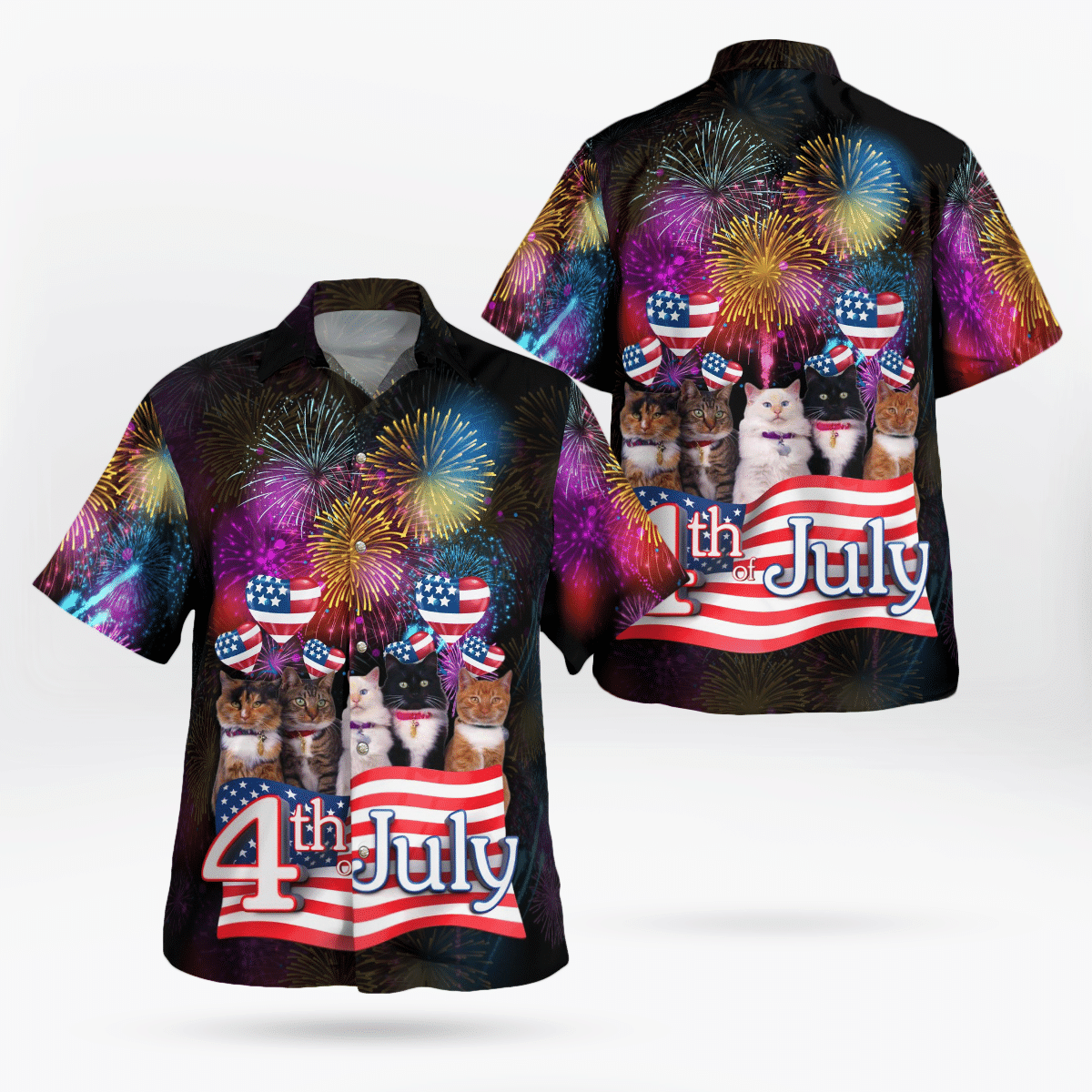 HOT Cats 4th of July Tropical Shirt2