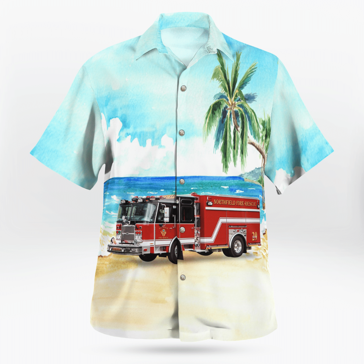 HOT Illinois Northfield Fire Rescue Department Hawaiian Shirt2