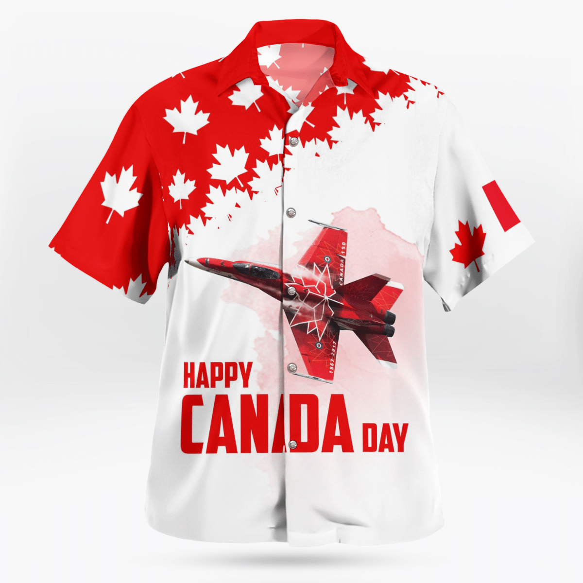 HOT Canadian Forces CF18 Demo Team Happy Canada Day Hawaiian Shirt2