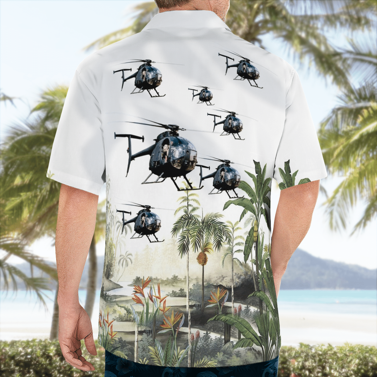 HOT Military MD Helicopters MH-6 Little Bird For Sale Tropical Shirt1