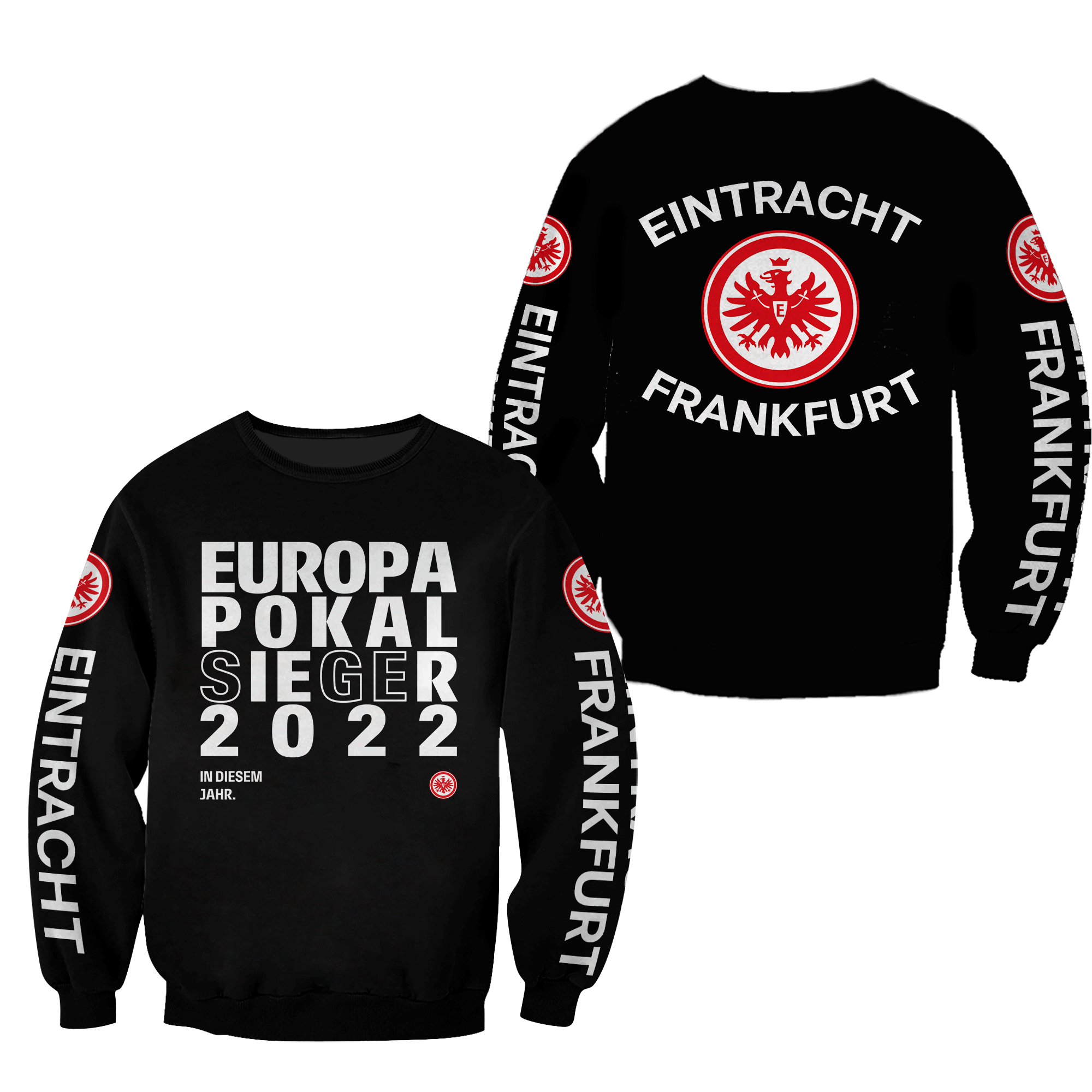 HOT Eintracht Frankfurt Europapokal Sieger 2022 Black 3D Print Hoodie, Shirt1