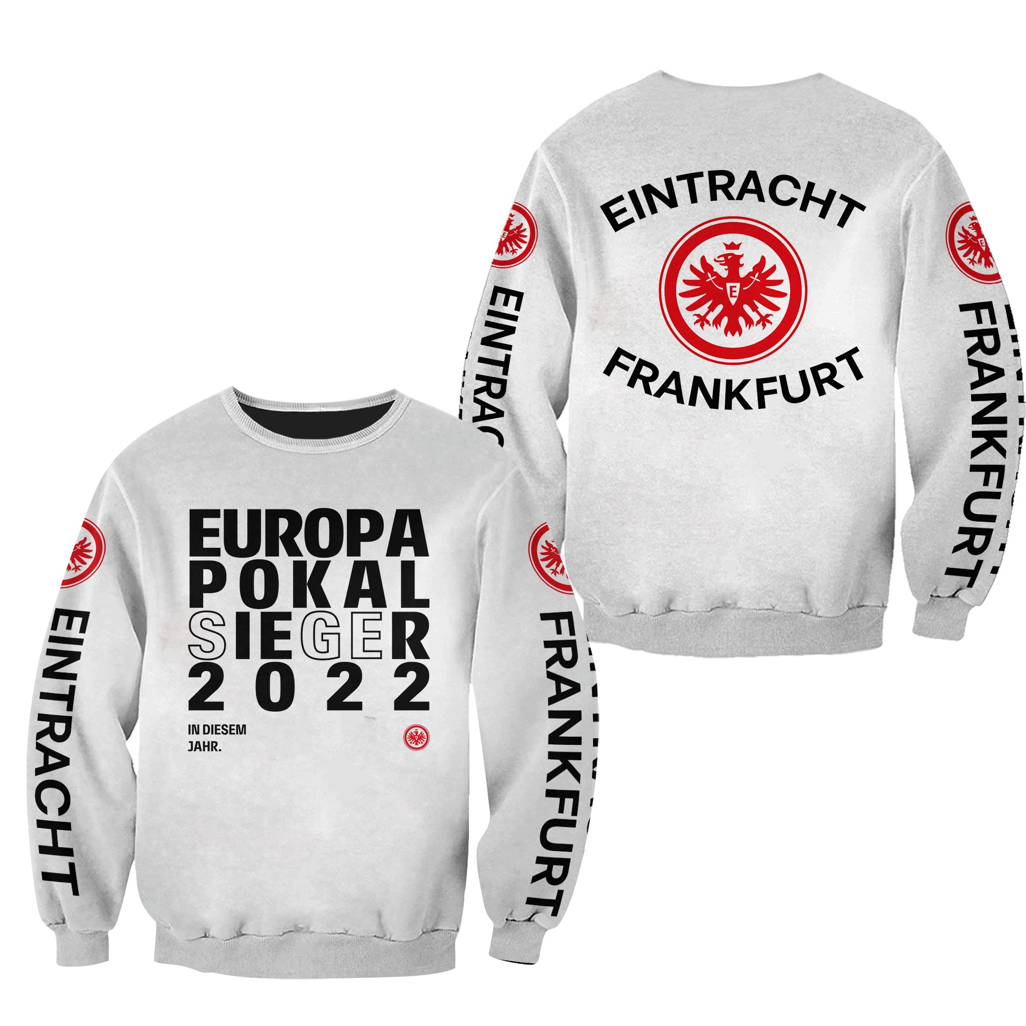 HOT Eintracht Frankfurt Europapokal Sieger 2022 White 3D Print Hoodie, Shirt1
