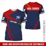 Usps Mail Carrier Logo Personalized Custom Name 3D All Over Printed Shirt 3D Hoodie Sweater Tshirt Model 7306